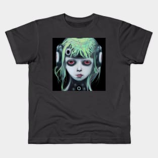 Cyber geisha anime girl Kids T-Shirt